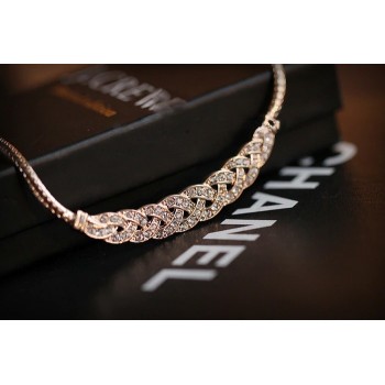  Jewelry Crystal Chain Choker Chunky Statement Bib Pendant Chain Necklace Silver